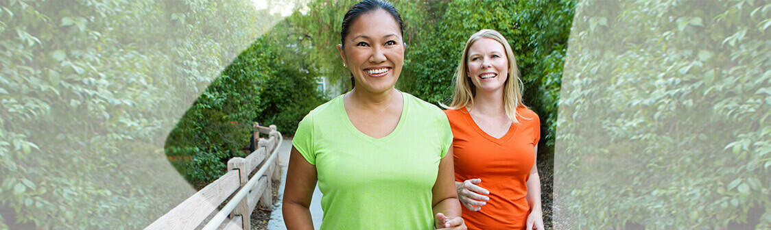 Happy women on outdoor walk on Nicorette.ca