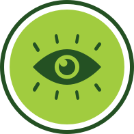 icon showing eye icon with sparkle indicate improved physical appearance