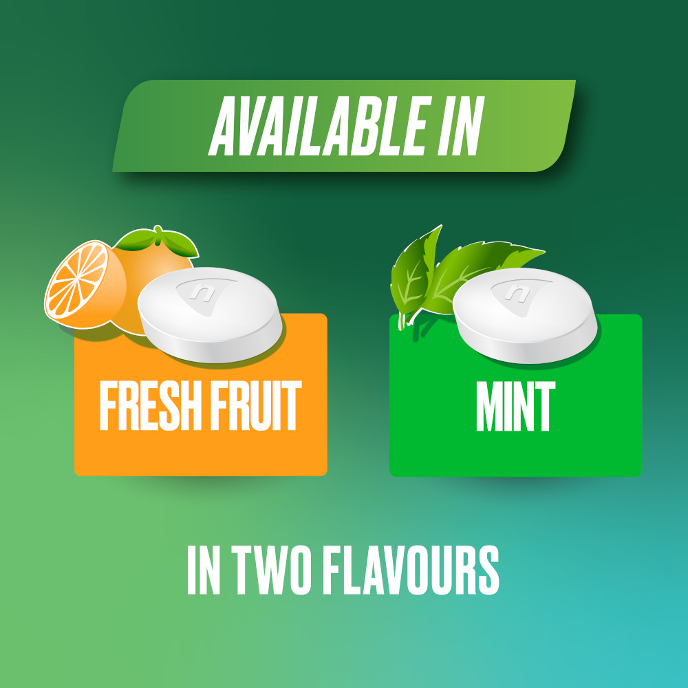 Nicorette Nicotine Lozenge, Available in Fresh Fruit and Mint Flavours