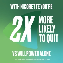With Nicorette You're 2X More Likely to Quit Vs Willpower Alone