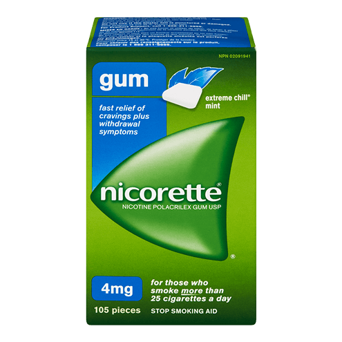 Gomme Nicorette Frissons extrêmes, 4 mg, 105 morceaux